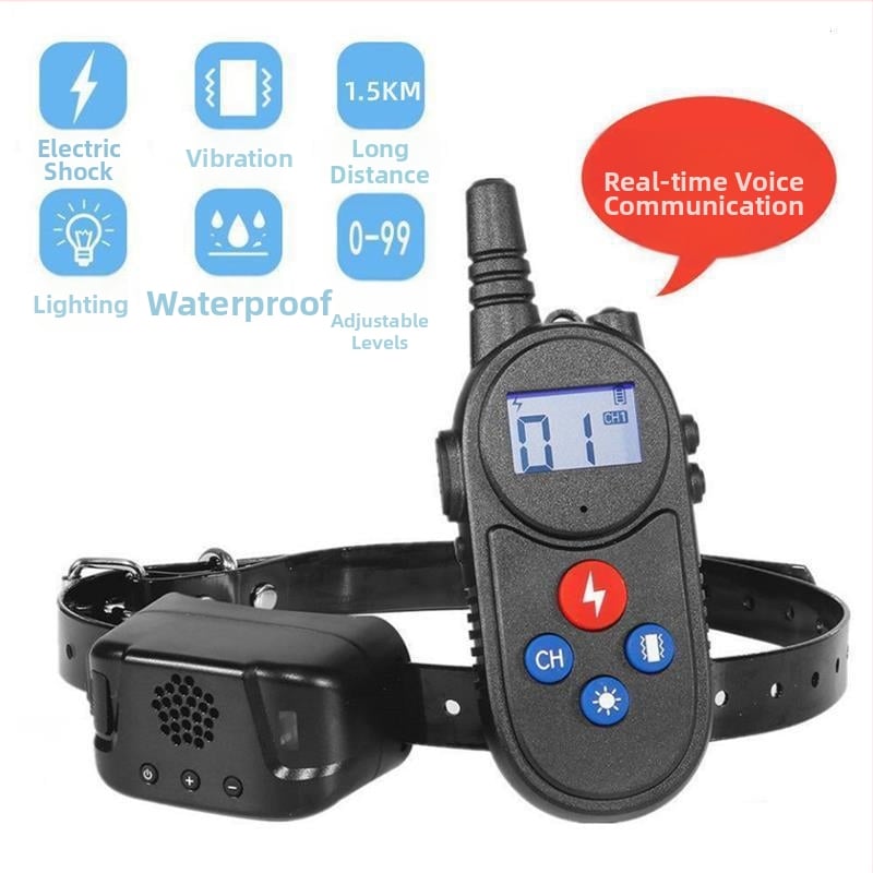Електрически обучителен нашийник за кучета – анти-лаене, анти-ядене, пластмасов корпус, за външна употреба