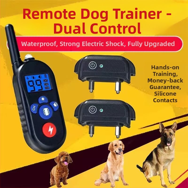 Електрически обучителен нашийник за кучета – анти-лаене, анти-ядене, пластмасов корпус, за външна употреба