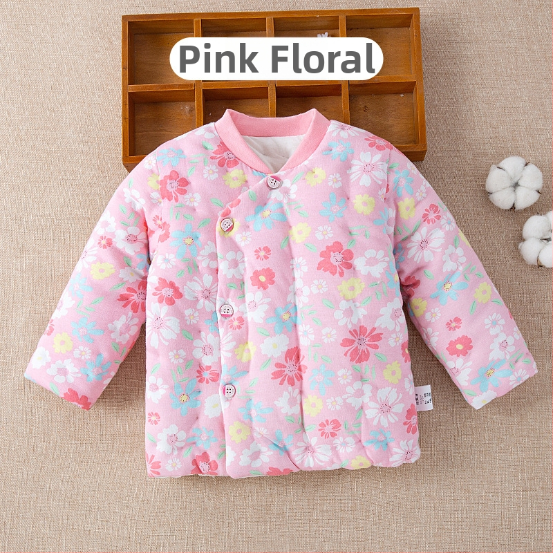 Детско памучно палто без качулка, унисекс, стил корейски, зимно; пълнеж памук ≥96%, подплата 100% памук, основен материал 100% памук