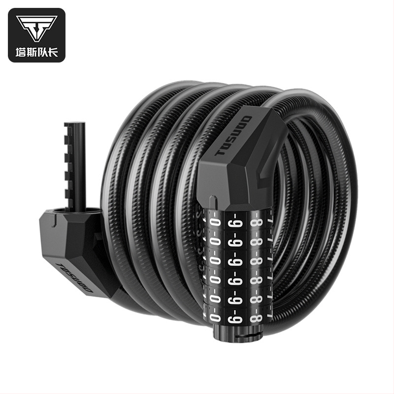 Κλειδαριά ποδηλάτου με συνδυασμό 6 ψηφίων, σώμα από ψευδάργυρο, θήκη από PVC δέρμα, φορητή για ορεινά ποδήλατα