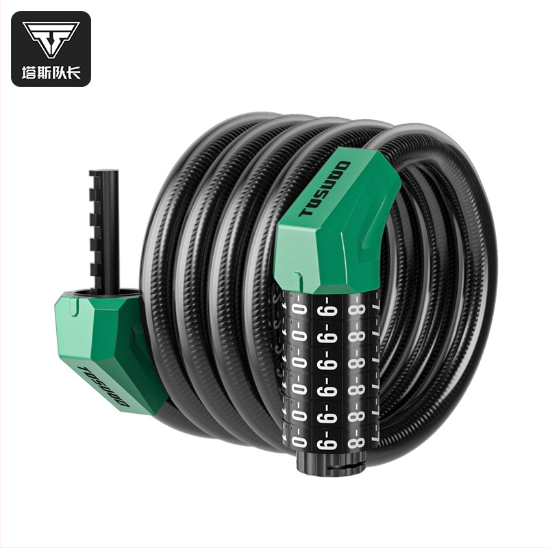 Κλειδαριά ποδηλάτου με συνδυασμό 6 ψηφίων, σώμα από ψευδάργυρο, θήκη από PVC δέρμα, φορητή για ορεινά ποδήλατα