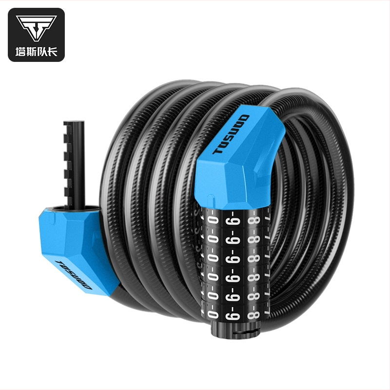 Κλειδαριά ποδηλάτου με συνδυασμό 6 ψηφίων, σώμα από ψευδάργυρο, θήκη από PVC δέρμα, φορητή για ορεινά ποδήλατα