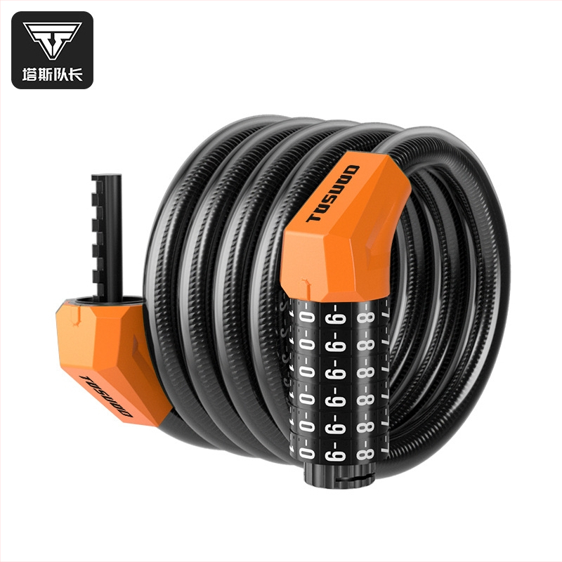 Κλειδαριά ποδηλάτου με συνδυασμό 6 ψηφίων, σώμα από ψευδάργυρο, θήκη από PVC δέρμα, φορητή για ορεινά ποδήλατα