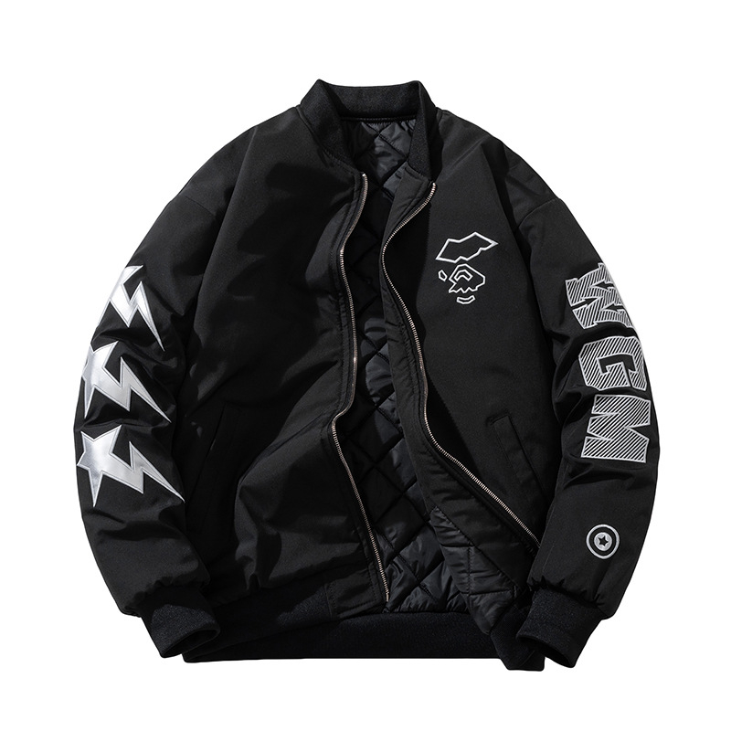 Unisex jakna sa stojećim ovratnikom, zatvarač, raglan rukav, debeli materijal, bočne džepove