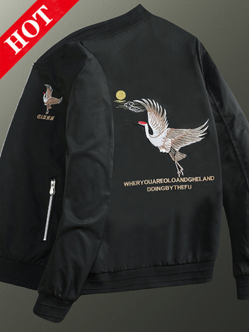 Muška jakna u stilu K-Style, slim fit, stojeći ovratnik, ziper, dugi rukavi, prozračna i otporna na vjetar od poliestera