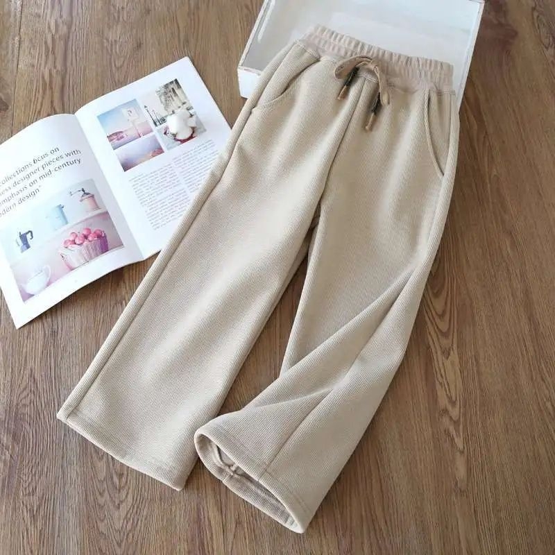 Dječje hlače Corduroy s fleece podstavom, širokog kroja, casual za proljeće i jesen