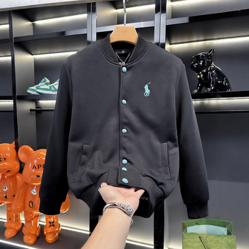 Muška baseball jakna sa stojećim ovratnikom, s izvezenim motivom, slim fit, debela Vinylon-Lycra tkanina, plus veličina