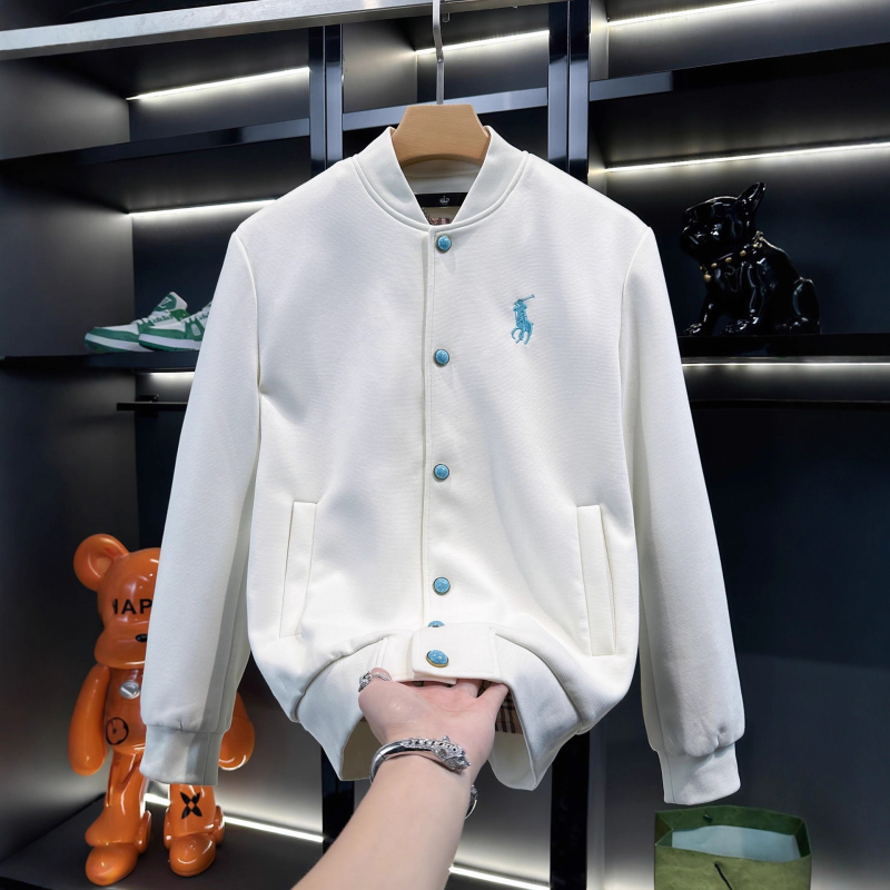 Muška baseball jakna sa stojećim ovratnikom, s izvezenim motivom, slim fit, debela Vinylon-Lycra tkanina, plus veličina