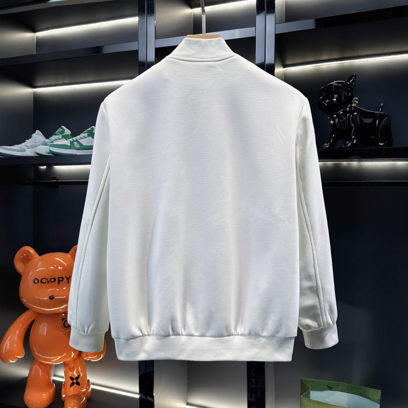 Muška baseball jakna sa stojećim ovratnikom, s izvezenim motivom, slim fit, debela Vinylon-Lycra tkanina, plus veličina
