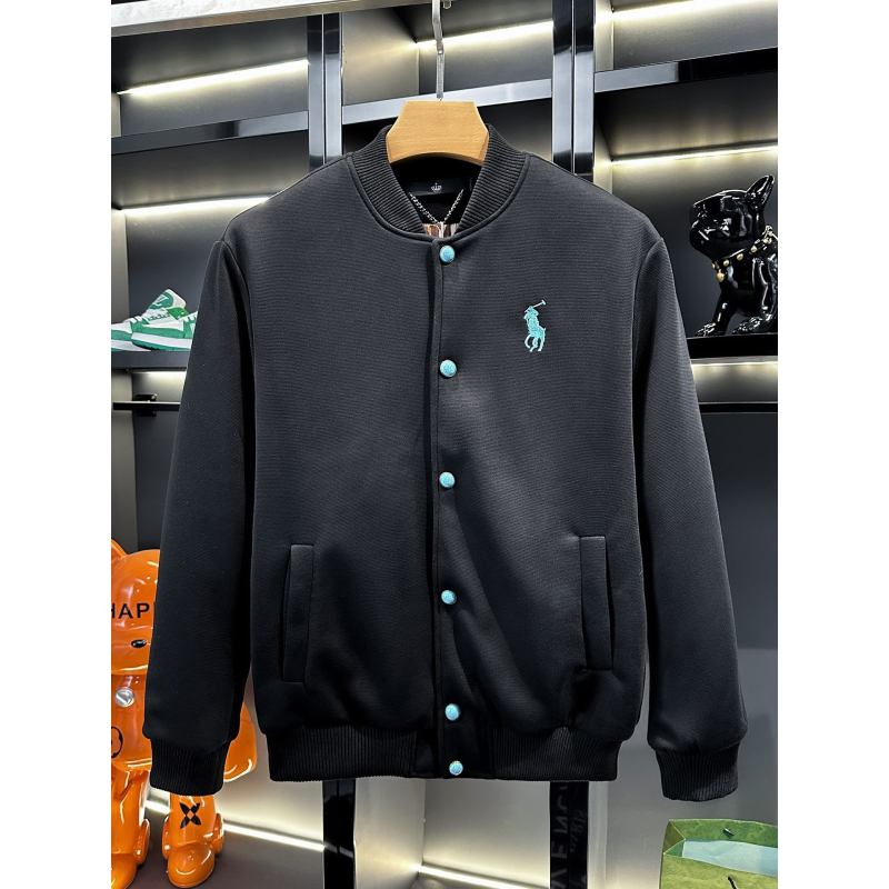 Muška baseball jakna sa stojećim ovratnikom, s izvezenim motivom, slim fit, debela Vinylon-Lycra tkanina, plus veličina
