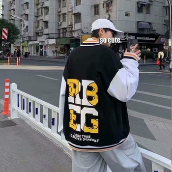 Jakna s printom, opuštena silueta, stojeći ovratnik, dugi rukavi, mješavina pamuka i poliestera