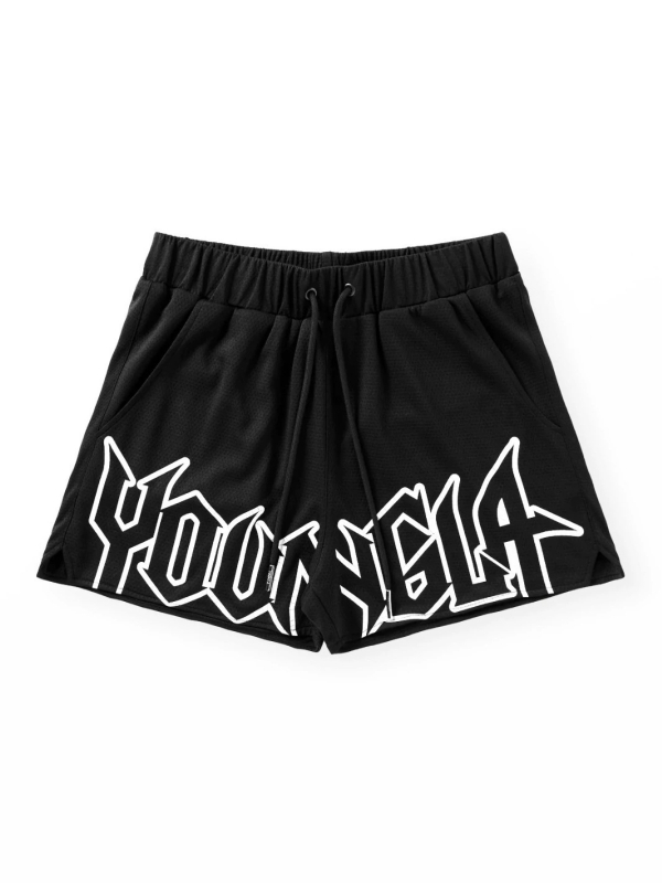 Youngla Trening kratke hlače, 100% poliester, ravni kroj, mikroodskok elastičnost, ljeto