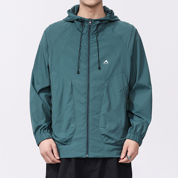 Muško ljetno kaput s kapuljačom, brzo-sušeći Ice Silk materijal, prozračan, UPF59 zaštita od sunca, džepovi sa zatvaračima