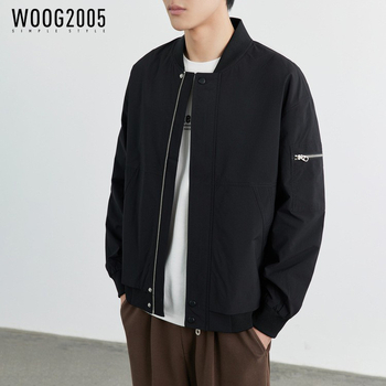 Muška jakna u korejskom stilu, otporna na vjetar, s stojećim ovratnikom i zatvaračem, od poliesterskog vlakna