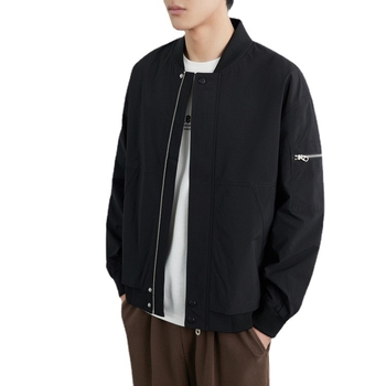 Muška jakna u korejskom stilu, otporna na vjetar, s stojećim ovratnikom i zatvaračem, od poliesterskog vlakna