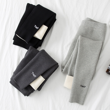 Pantaloni pentru fetițe iarnă - stil leisure și de bază, material EVA, talie înaltă