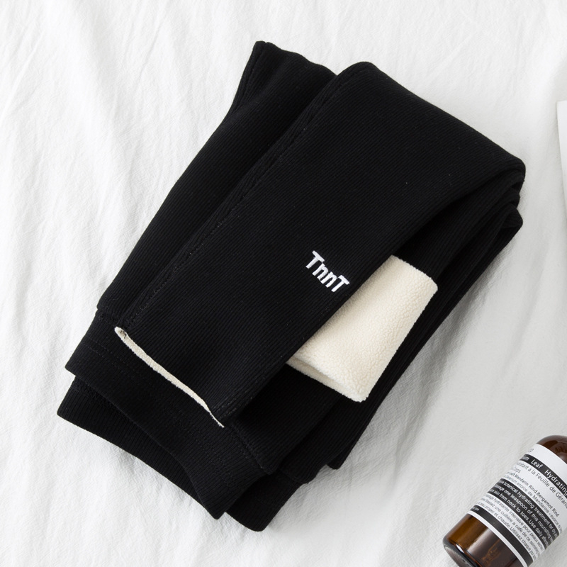 Pantaloni pentru fetițe iarnă - stil leisure și de bază, material EVA, talie înaltă