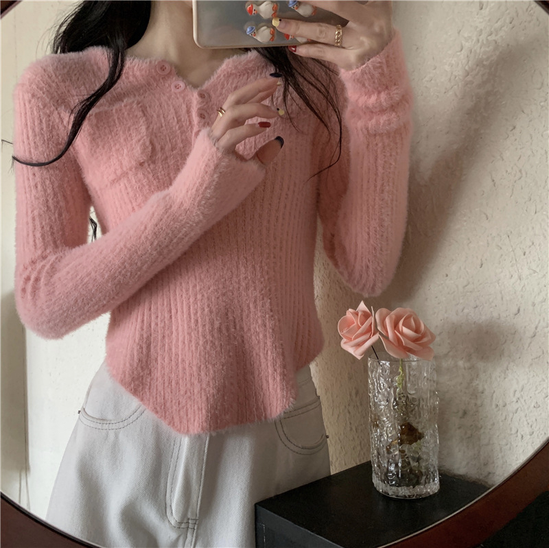 Džemper s kapuljom i bez rukava, pleteni materijal Spandex, casual japansko-korejski stil, jesen 2025