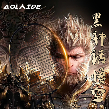 Oled badminton raketa Black Myth Wukong, potpuno karbonsko okviro, težina 80–84 g, debljina drške G5, za srednje–napredne igrače