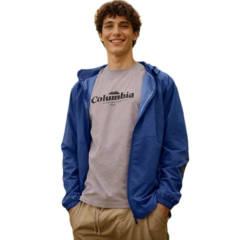 Muška jakna s kapuljom, prednje zatvaranje na zip, poliester smjesa 95%, uski kroj