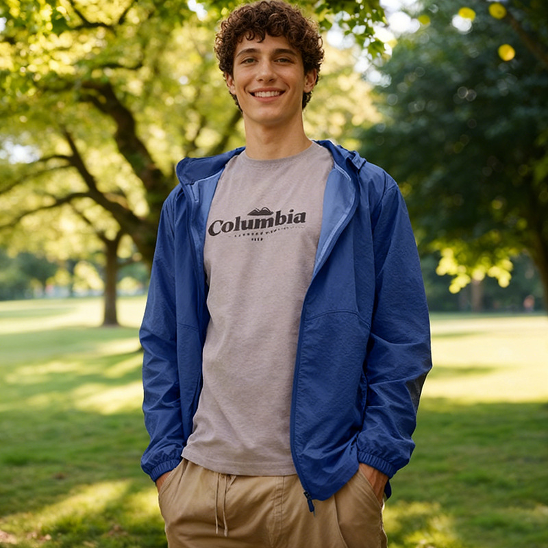 Muška jakna s kapuljom, prednje zatvaranje na zip, poliester smjesa 95%, uski kroj