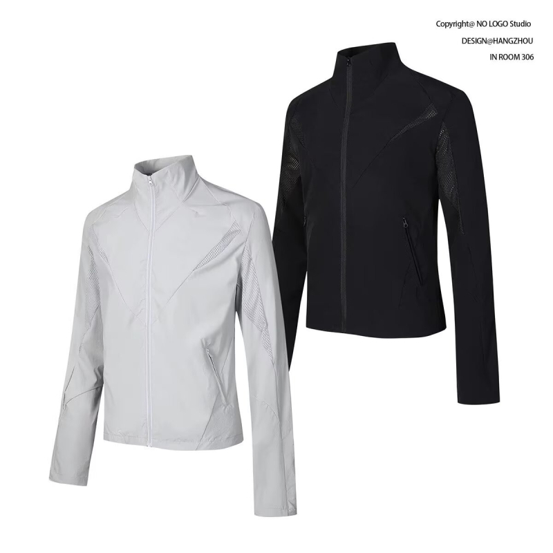 Unisex jakna za zaštitu od sunca od mrežastog ice-silk materijala, lagana, brzo sušeća sportska jakna s džepovima na zip, opuštenog kroja, za proljeće i jesen