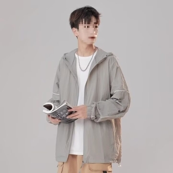 Jakna s kapuljačom za zaštitu od sunca, izuzetno tanki poliester, ljeto, zatvarač, uski kroj