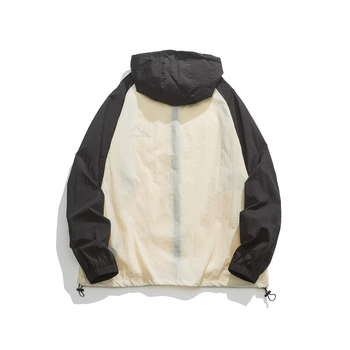 Kapuljačasta outdoor jakna s UV zaštitom za ljeto, ice silk/nylon, zatvarač