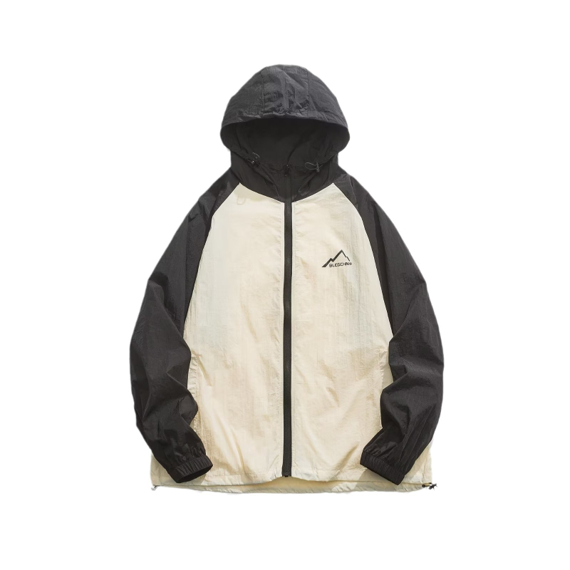 Kapuljačasta outdoor jakna s UV zaštitom za ljeto, ice silk/nylon, zatvarač