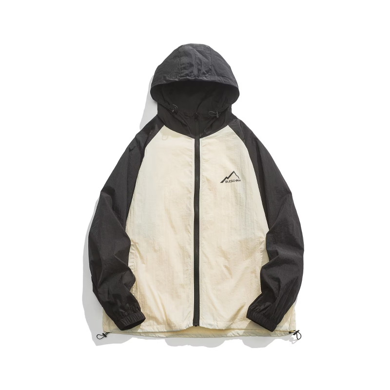 Kapuljačasta outdoor jakna s UV zaštitom za ljeto, ice silk/nylon, zatvarač