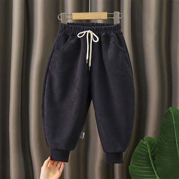 Dječje hlače u korejskom stilu, casual hlače s srednjim riseom i elastičnim pojasom, 100% poliester, za djecu 3-8 godina, proljeće, jesen, zima