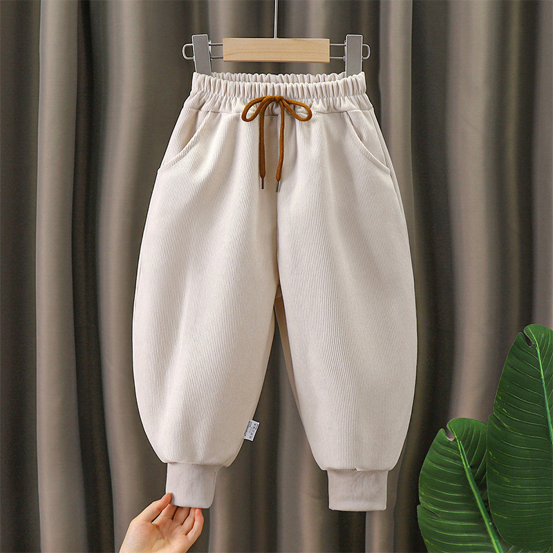 Dječje hlače u korejskom stilu, casual hlače s srednjim riseom i elastičnim pojasom, 100% poliester, za djecu 3-8 godina, proljeće, jesen, zima