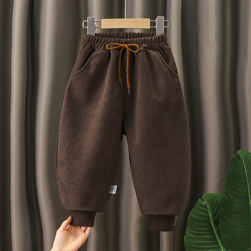 Dječje hlače u korejskom stilu, casual hlače s srednjim riseom i elastičnim pojasom, 100% poliester, za djecu 3-8 godina, proljeće, jesen, zima