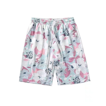 Pantaloni de plajă pentru bărbați – imprimeu floral, uscare rapidă, stil Hawaii, imprimare digitală pe poliester