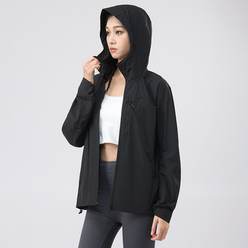 Unisex windbreaker s kapuljicom od najlona s UV zaštitom – UPF50+, prozračna, ultra lagana, za biciklizam i planinarenje
