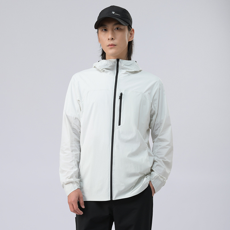 Unisex windbreaker s kapuljicom od najlona s UV zaštitom – UPF50+, prozračna, ultra lagana, za biciklizam i planinarenje