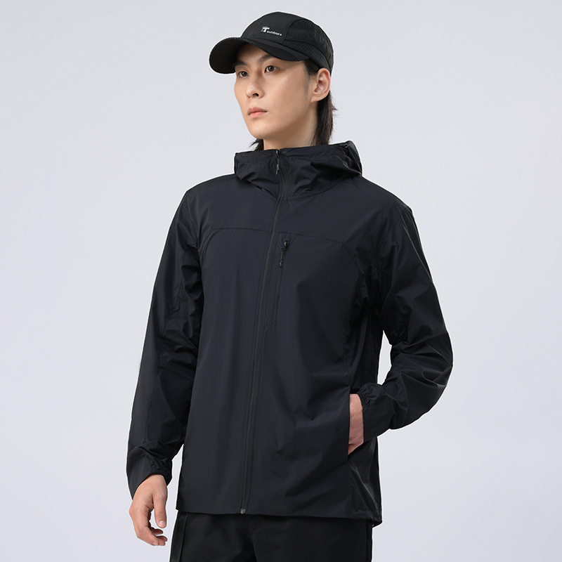 Unisex windbreaker s kapuljicom od najlona s UV zaštitom – UPF50+, prozračna, ultra lagana, za biciklizam i planinarenje