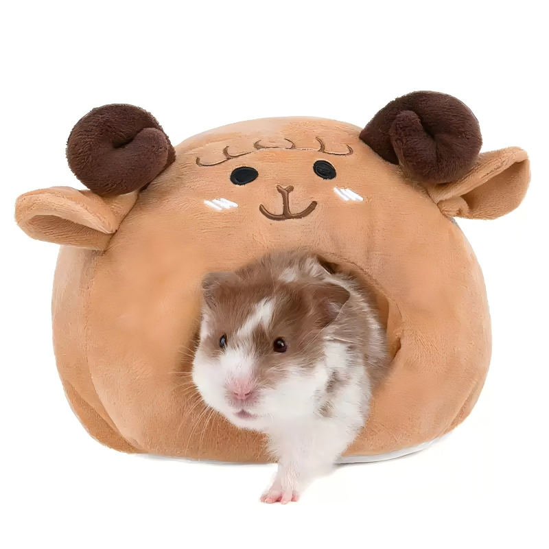 Hamsterovo gnijezdo u karikaturalnom stilu, zimsko grijanje, unutarnje sklonište, oblik nalik vanzemaljcu, za odmor i skrivanje