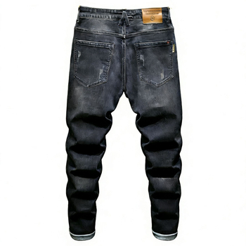 Τζιν ανδρών, ίσια γραμμή, στυλ Χονγκ Κονγκ, μεσαία μέση, ντένιμ με ήπια ελαστικότητα