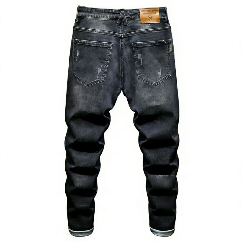 Τζιν ανδρών, ίσια γραμμή, στυλ Χονγκ Κονγκ, μεσαία μέση, ντένιμ με ήπια ελαστικότητα