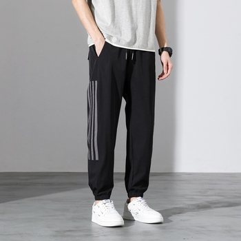 Ανδρικά αθλητικά παντελόνια με εκτύπωση, γρήγορο στέγνωμα, κομμένα κοντά στον αστράγαλο, άνετη εφαρμογή, νάιλον 92%