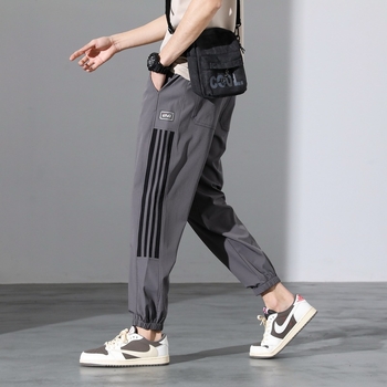 Ανδρικά αθλητικά παντελόνια με εκτύπωση, γρήγορο στέγνωμα, κομμένα κοντά στον αστράγαλο, άνετη εφαρμογή, νάιλον 92%