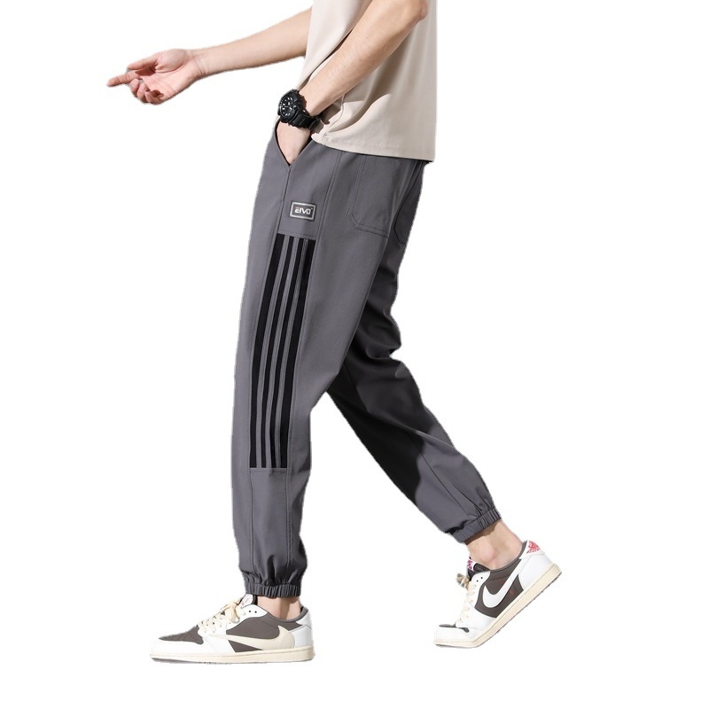 Ανδρικά αθλητικά παντελόνια με εκτύπωση, γρήγορο στέγνωμα, κομμένα κοντά στον αστράγαλο, άνετη εφαρμογή, νάιλον 92%