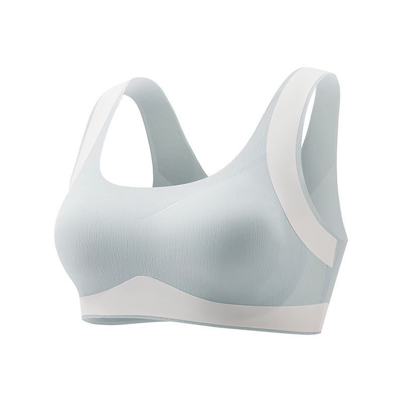 Sportski grudnjak za djevojčice u stilu veste, najlon, puna šalica, tanji oblikovana šalica, podstava najlon 70–80%, prozračan, bez šavova, fiksne dvostruke naramenice