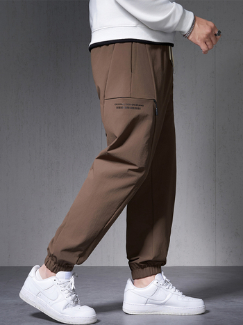 K3067 Φορμές παντελόνια, χαλαρή γραμμή, μεσαία μέση, νάιλον/σπαντέξ ανάμιξη 90%/10%, μακριά παντελόνια με μανσέτες, φθινοπωρινό streetwear
