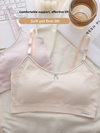 Detská camisolová podprsenka pre dievčatá vo vývoji, všetky ročné obdobia, mäkký materiál, bavlna s nylonovým podielom do 60%, kód produktu 8290, pre dievčatá od 8 rokov