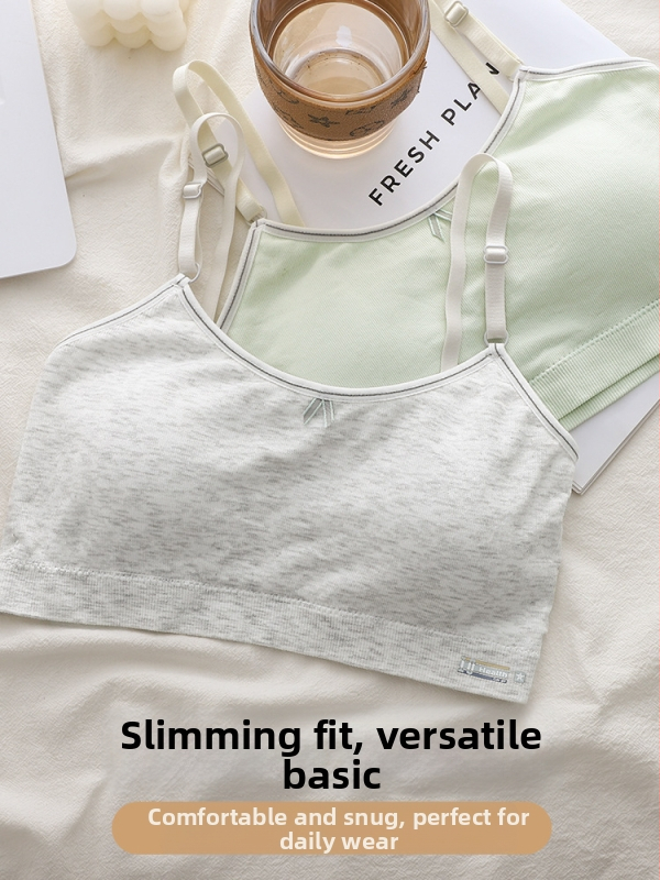 Detská camisolová podprsenka pre dievčatá vo vývoji, všetky ročné obdobia, mäkký materiál, bavlna s nylonovým podielom do 60%, kód produktu 8290, pre dievčatá od 8 rokov