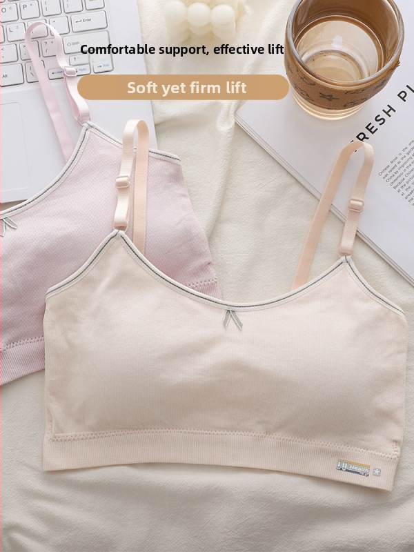 Detská camisolová podprsenka pre dievčatá vo vývoji, všetky ročné obdobia, mäkký materiál, bavlna s nylonovým podielom do 60%, kód produktu 8290, pre dievčatá od 8 rokov