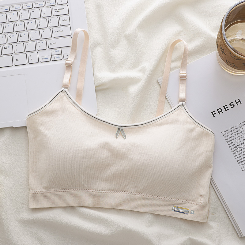 Detská camisolová podprsenka pre dievčatá vo vývoji, všetky ročné obdobia, mäkký materiál, bavlna s nylonovým podielom do 60%, kód produktu 8290, pre dievčatá od 8 rokov