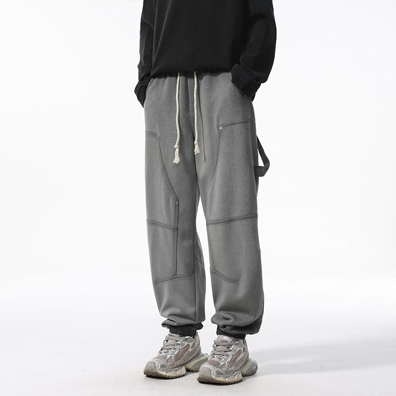 Ανδρικά παντελόνια από βαμβάκι-πολυεστέρα, χαλαρή εφαρμογή, μέση μεσαία, ίσια γραμμή, πλυμένο φινίρισμα (64,5% βαμβάκι / 35,5% πολυεστέρας)